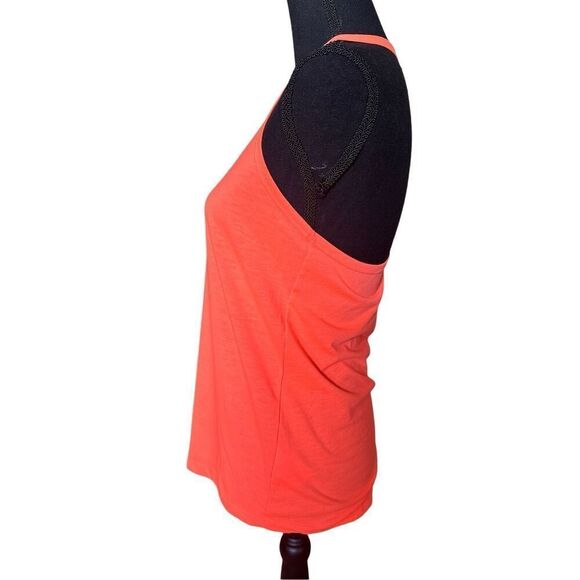 Nike Dri Fit Womens T-back Tank Top Bright Orange White Nike Logo Sz Small - Picture 4 of 7